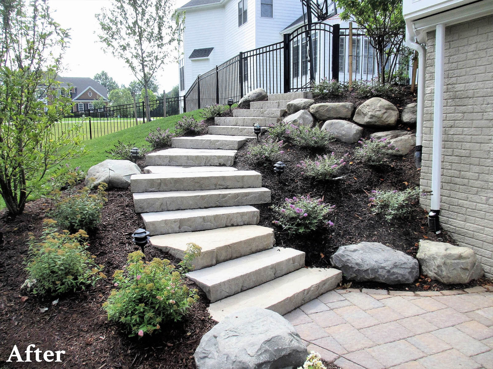 Precast Stone Steps & Boulders-AFTER